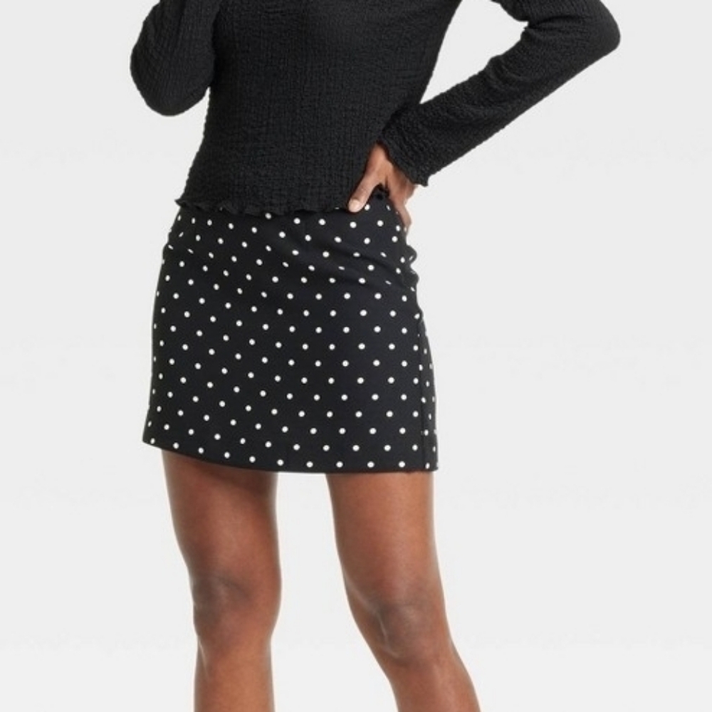 Polka-Dot A-Line Mini Skirt Size‎ 2 NEW